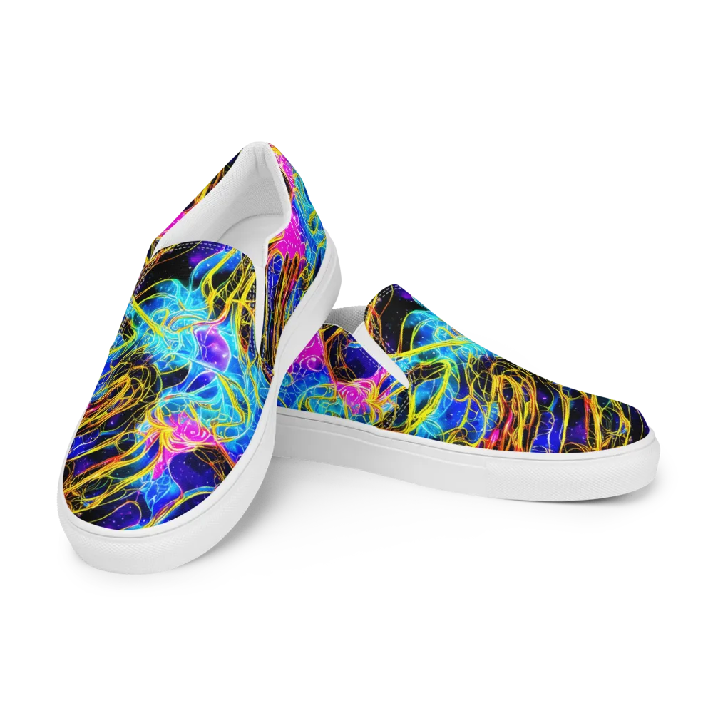 Galaxy Flux on Men's Slip-On Canvas Shoes — Left Front