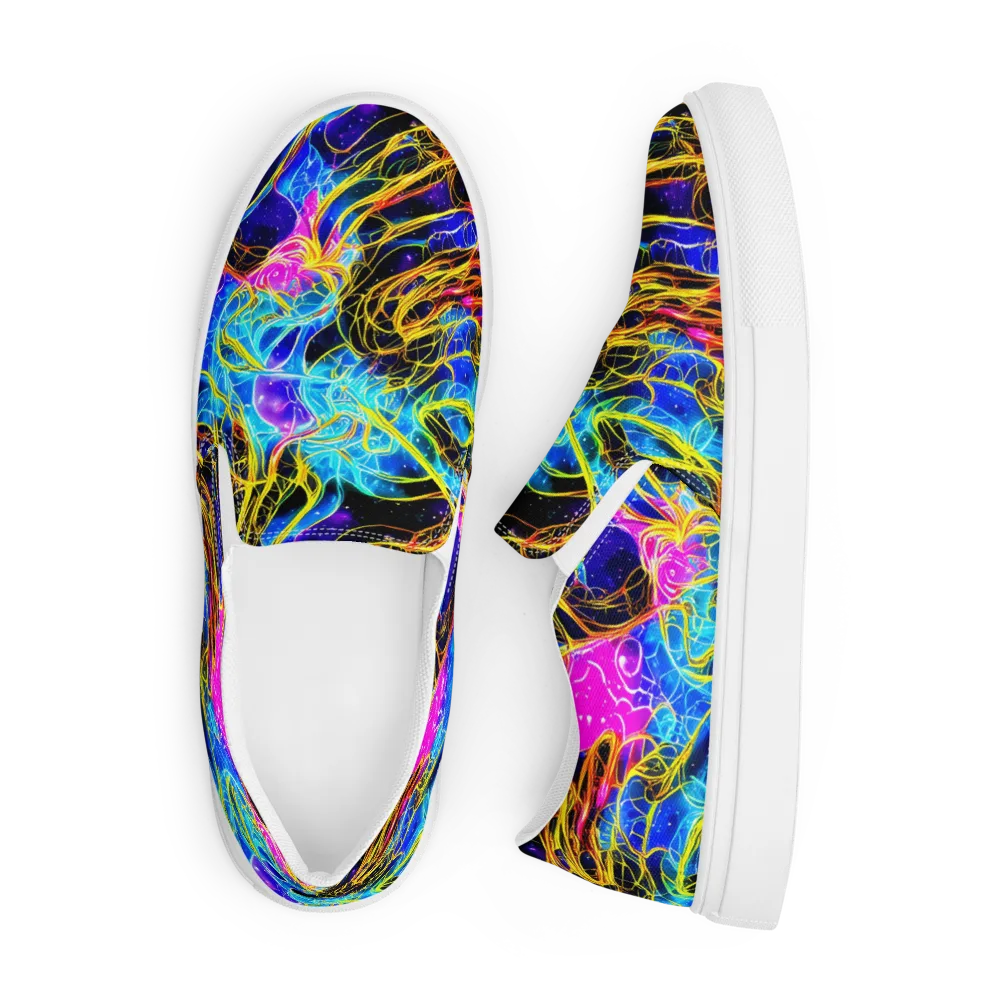 Galaxy Flux on Men's Slip-On Canvas Shoes — Front