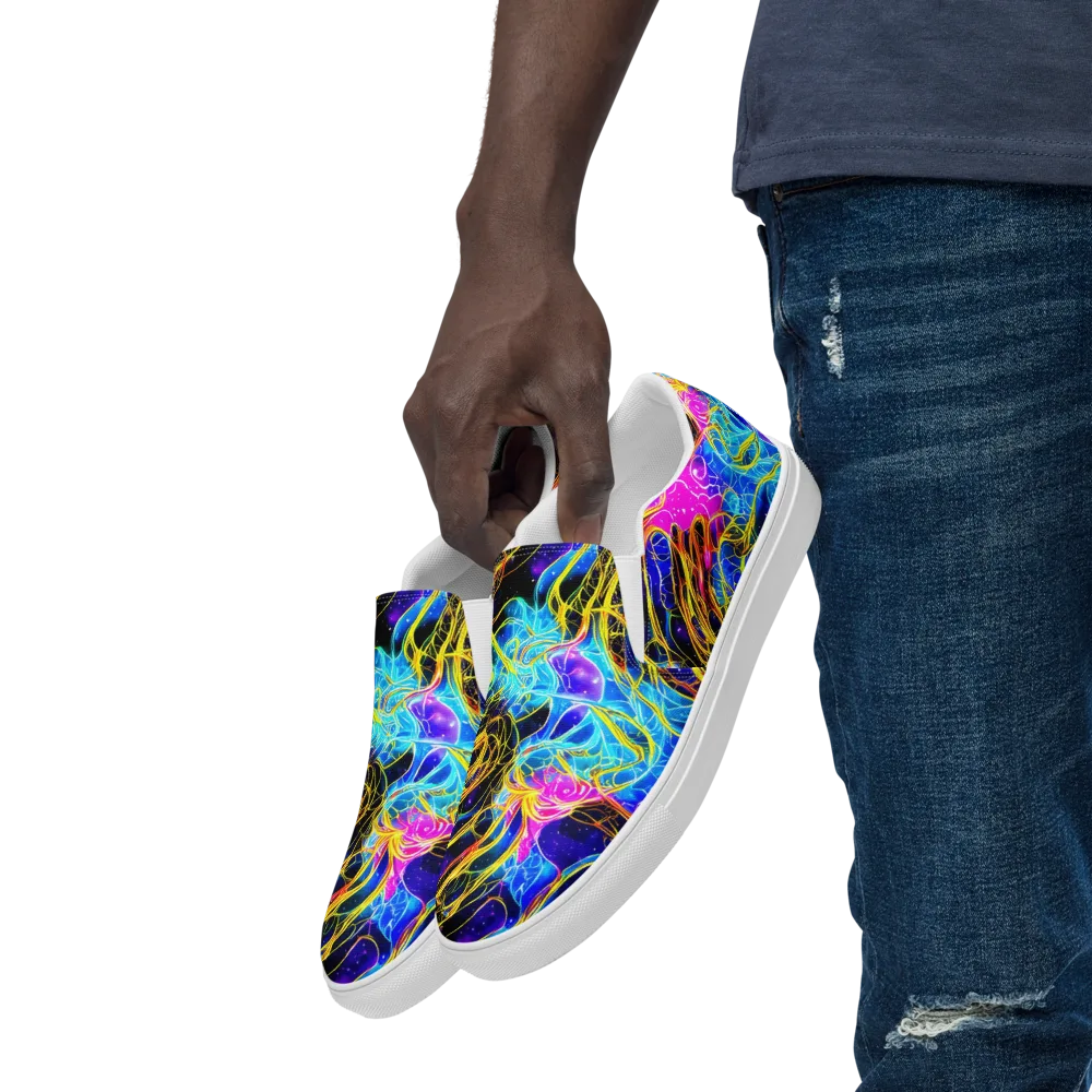 Galaxy Flux on Men's Slip-On Canvas Shoes — Left Front