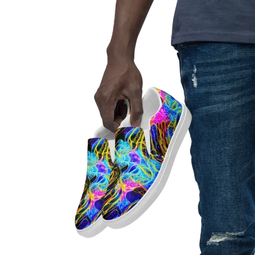 Galaxy Flux on a Men's Slip-On Canvas Shoes