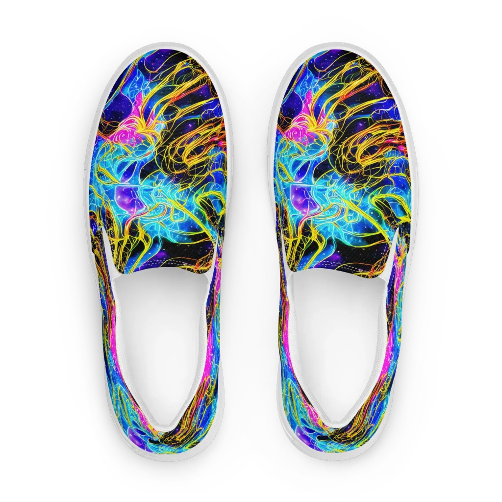Galaxy Flux on Women's Slip-On Canvas Shoes — Front