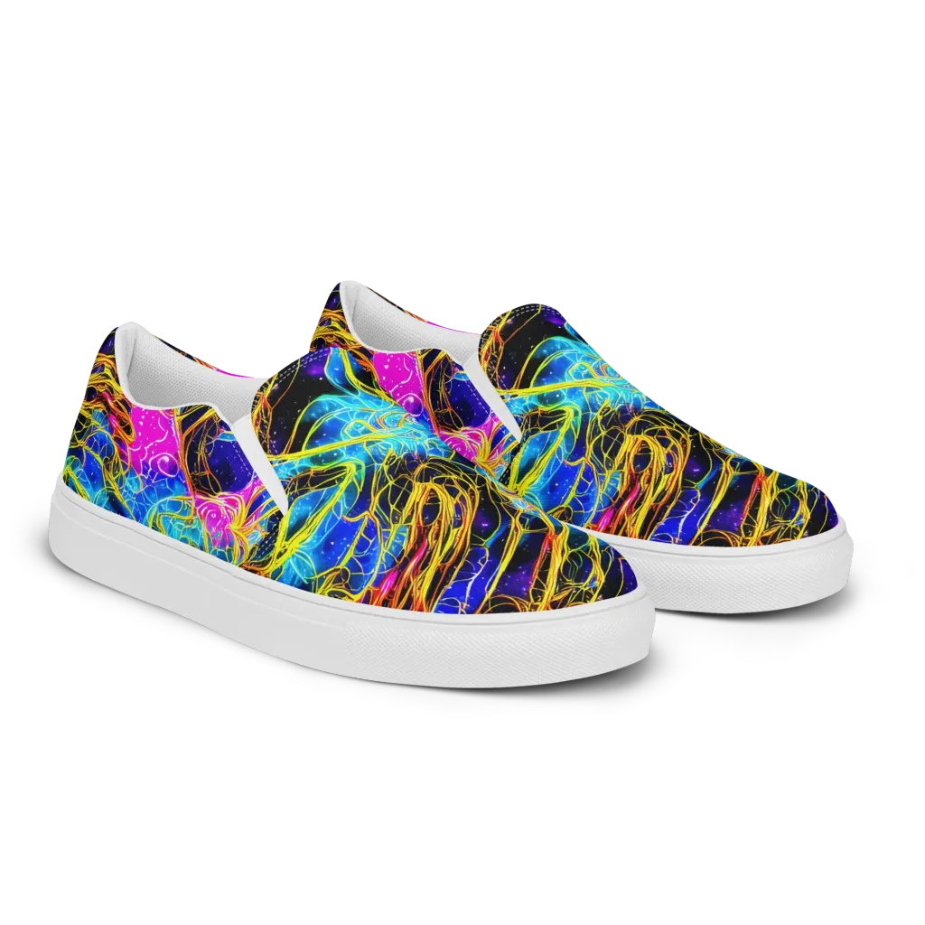 Galaxy Flux on Women's Slip-On Canvas Shoes — Right Front