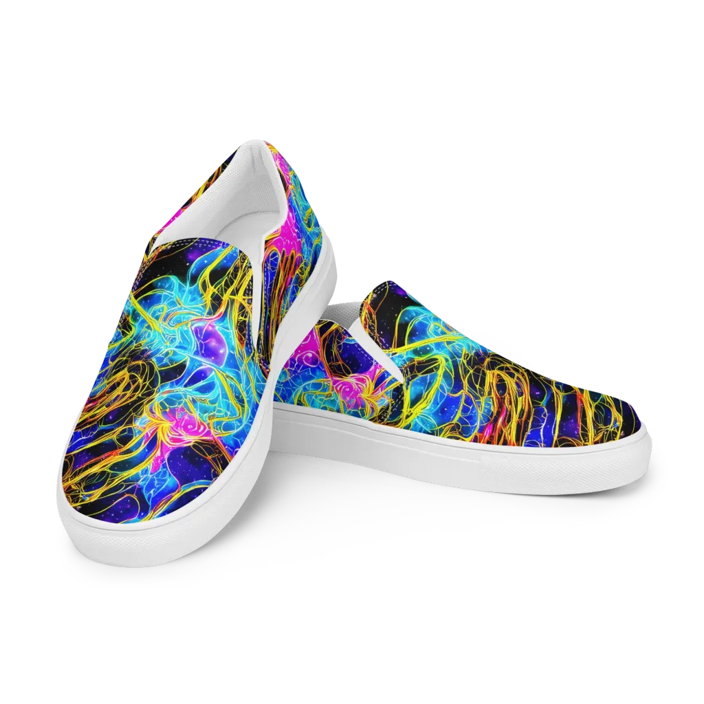 Galaxy Flux on Women's Slip-On Canvas Shoes — Left Front