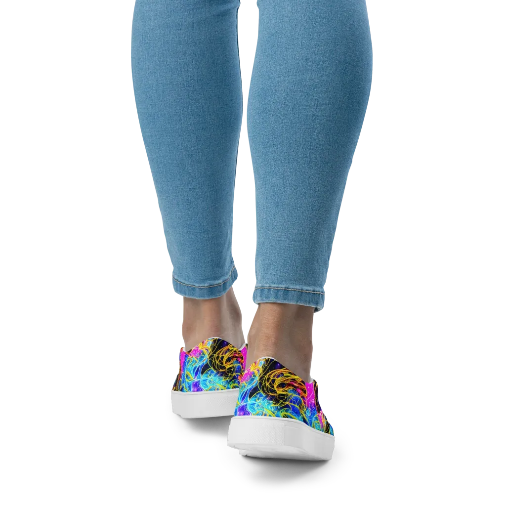 Galaxy Flux on Women's Slip-On Canvas Shoes — Back