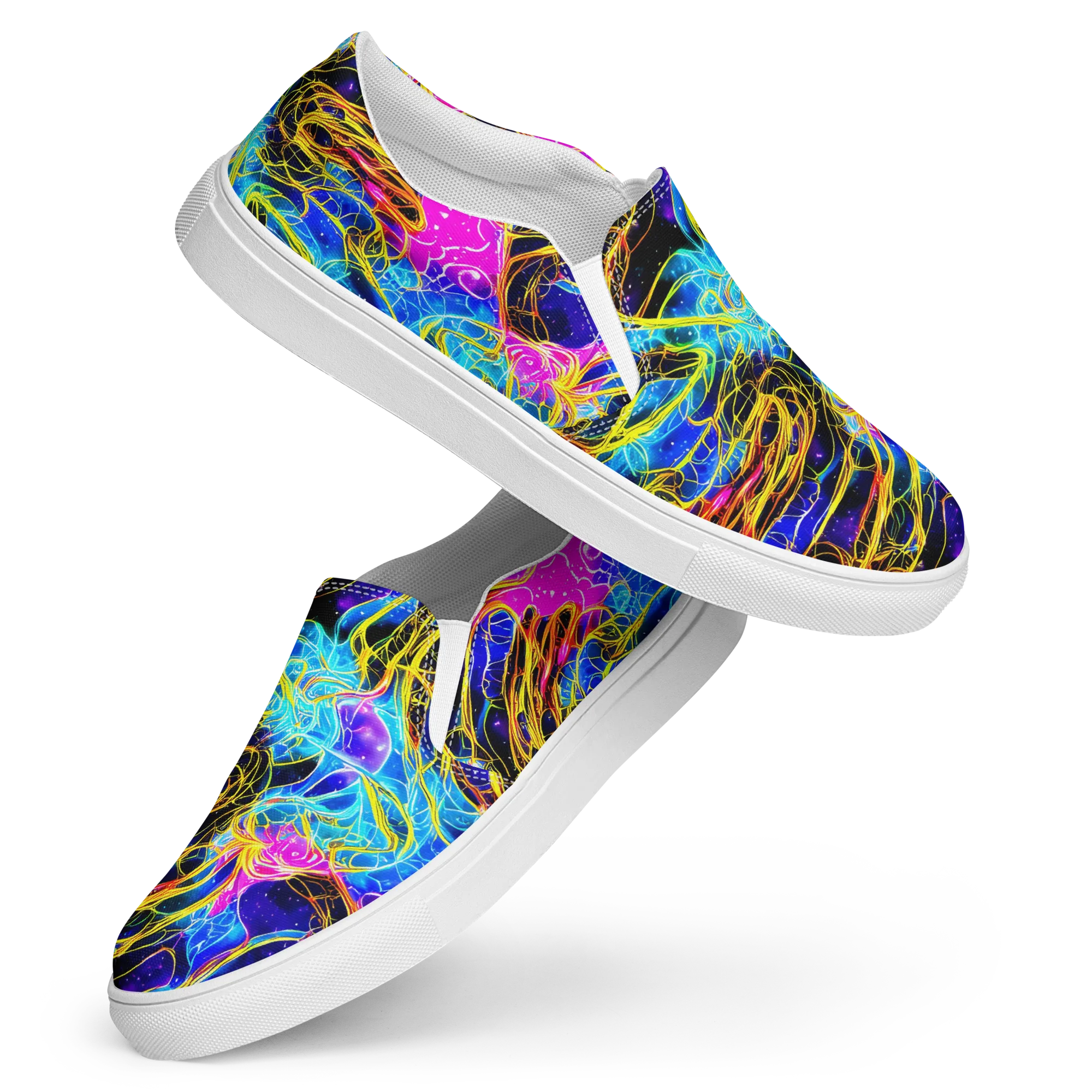 Galaxy Flux on Women's Slip-On Canvas Shoes — Front