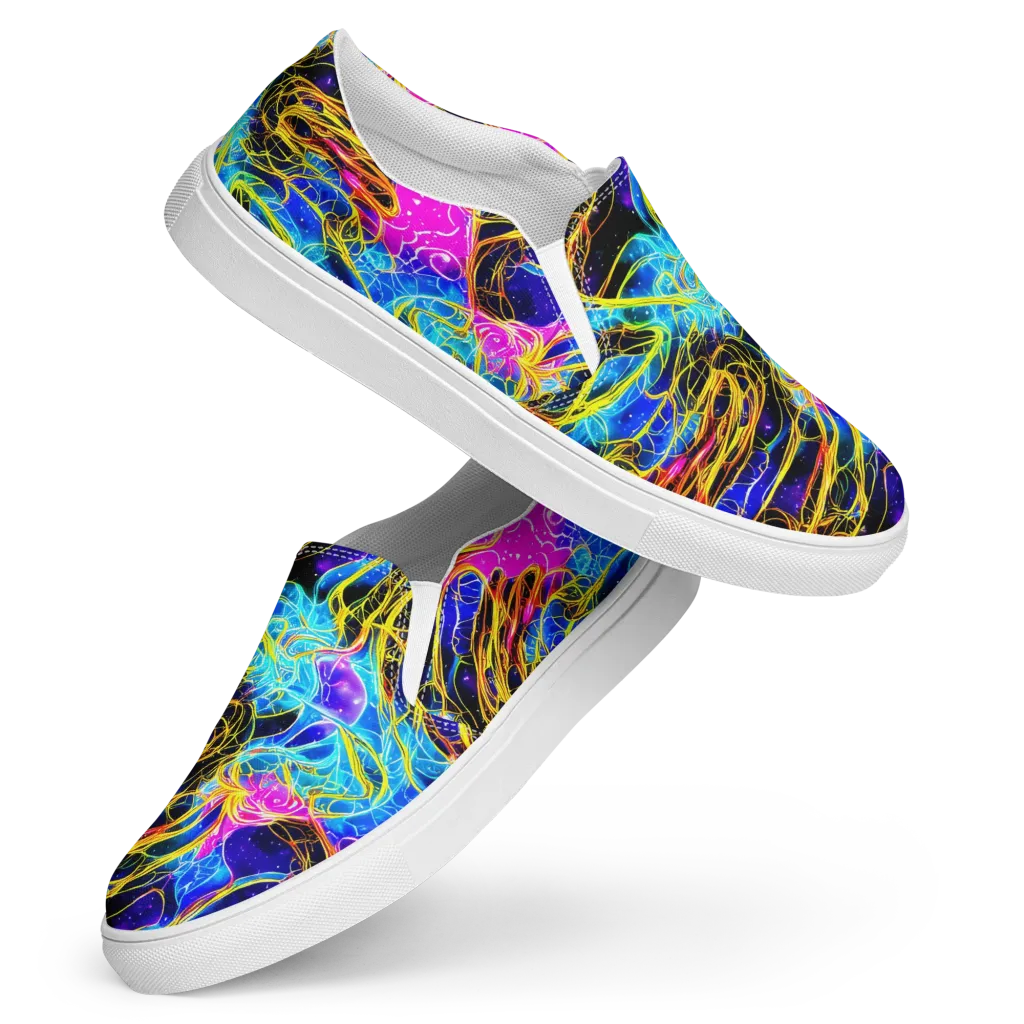 Galaxy Flux on Women's Slip-On Canvas Shoes — Front