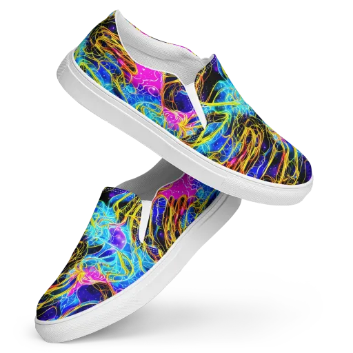Galaxy Flux on a Women's Slip-On Canvas Shoes