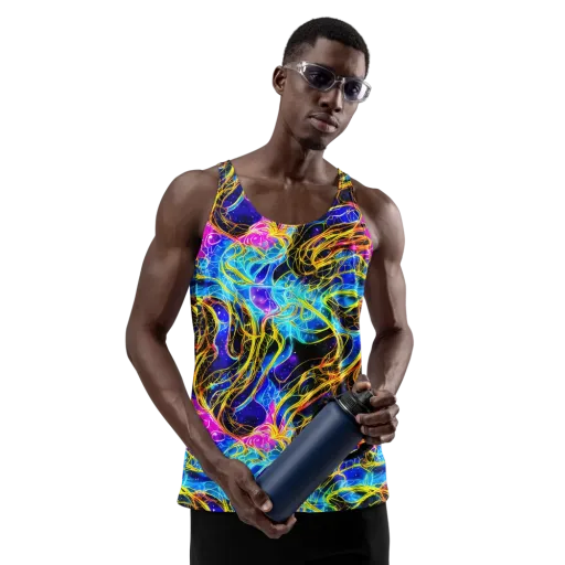 Galaxy Flux on a Men's Tank Top