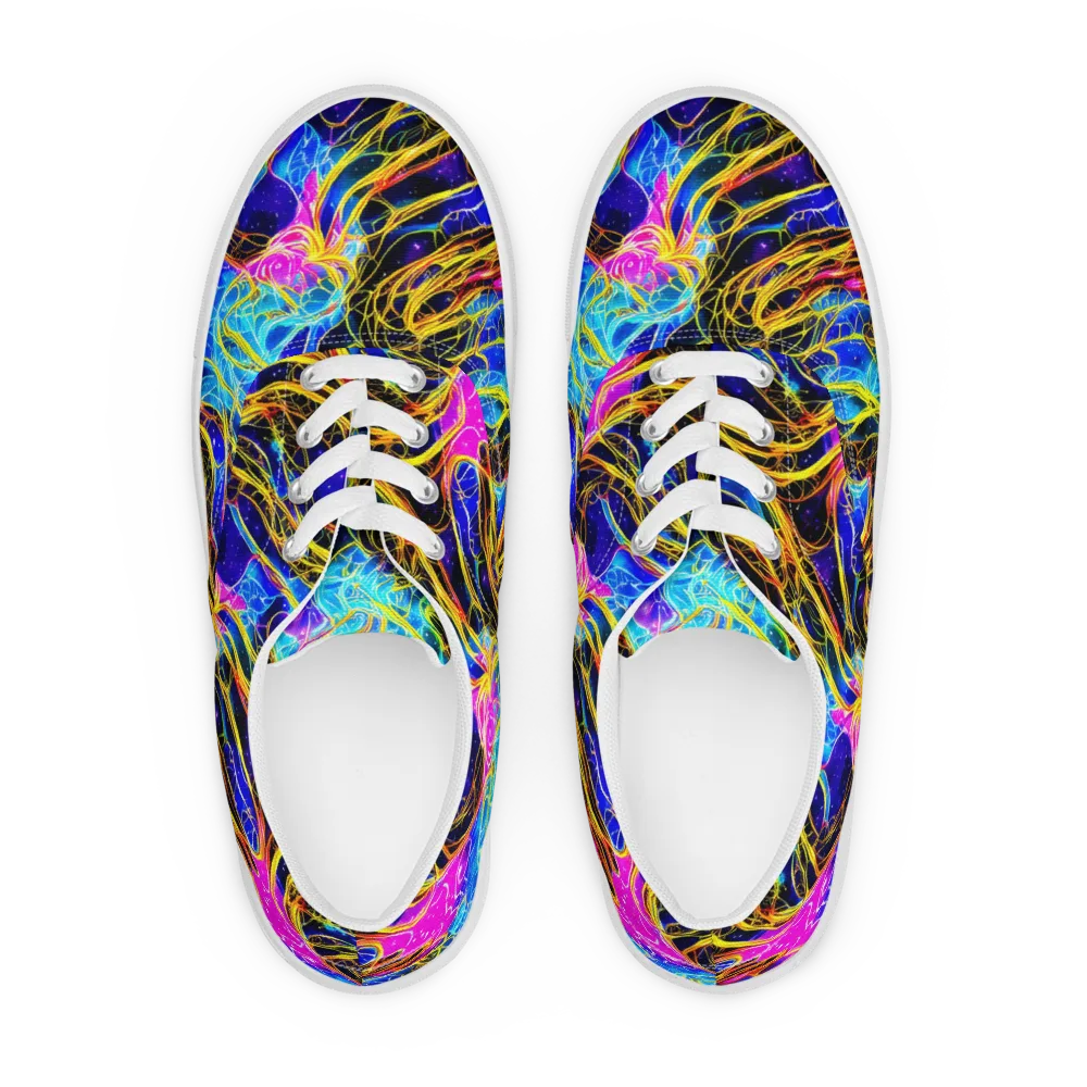 Galaxy Flux on Men's Lace-Up Canvas Shoes — Front