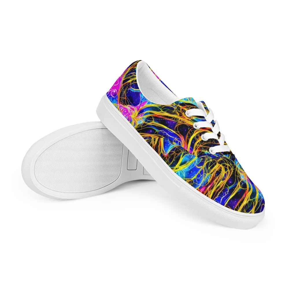 Galaxy Flux on Men's Lace-Up Canvas Shoes — Right Front