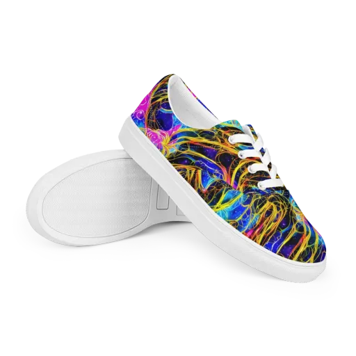 Galaxy Flux on a Men's Lace-Up Canvas Shoes