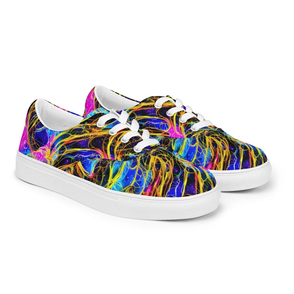 Galaxy Flux on Men's Lace-Up Canvas Shoes — Right Front