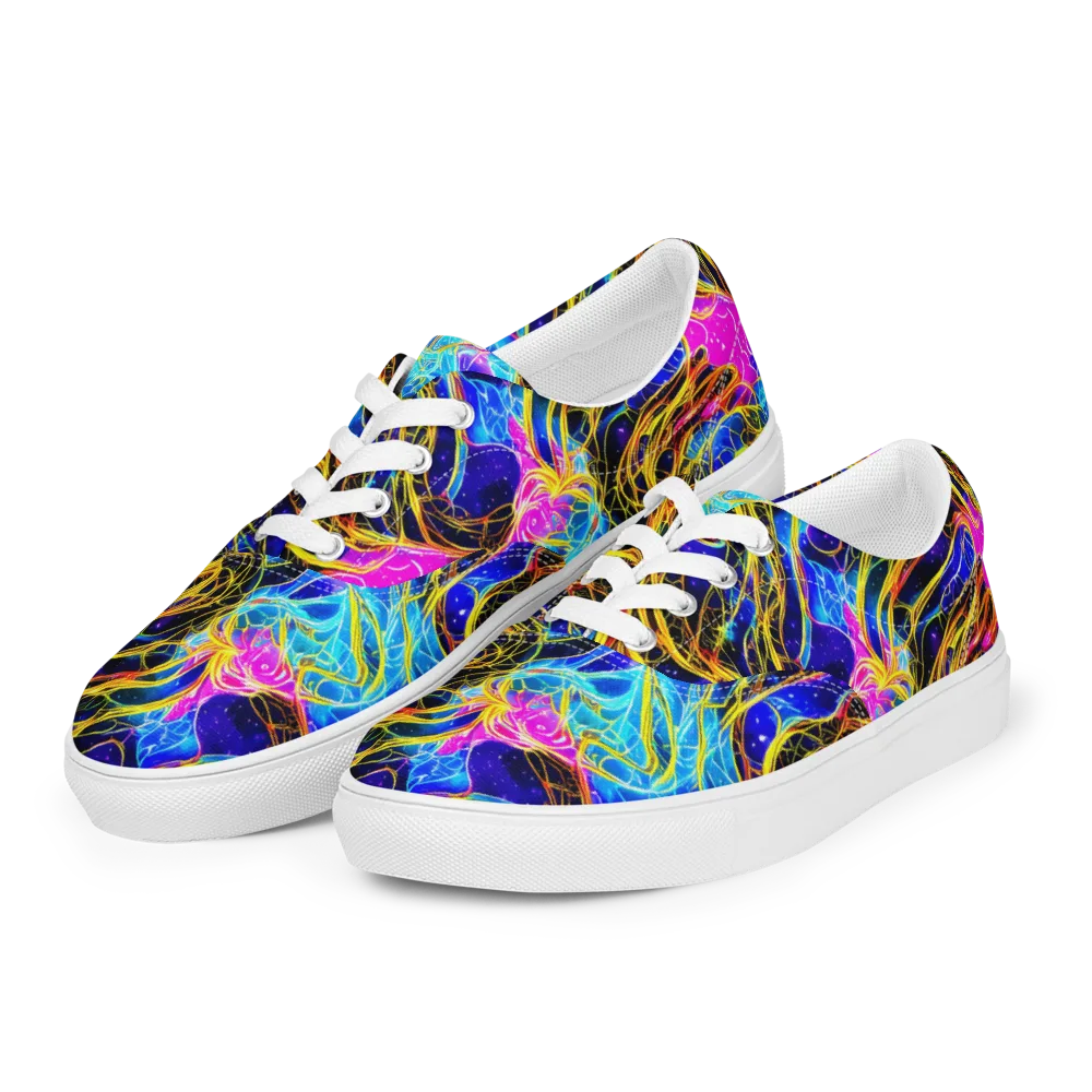 Galaxy Flux on Men's Lace-Up Canvas Shoes — Left Front