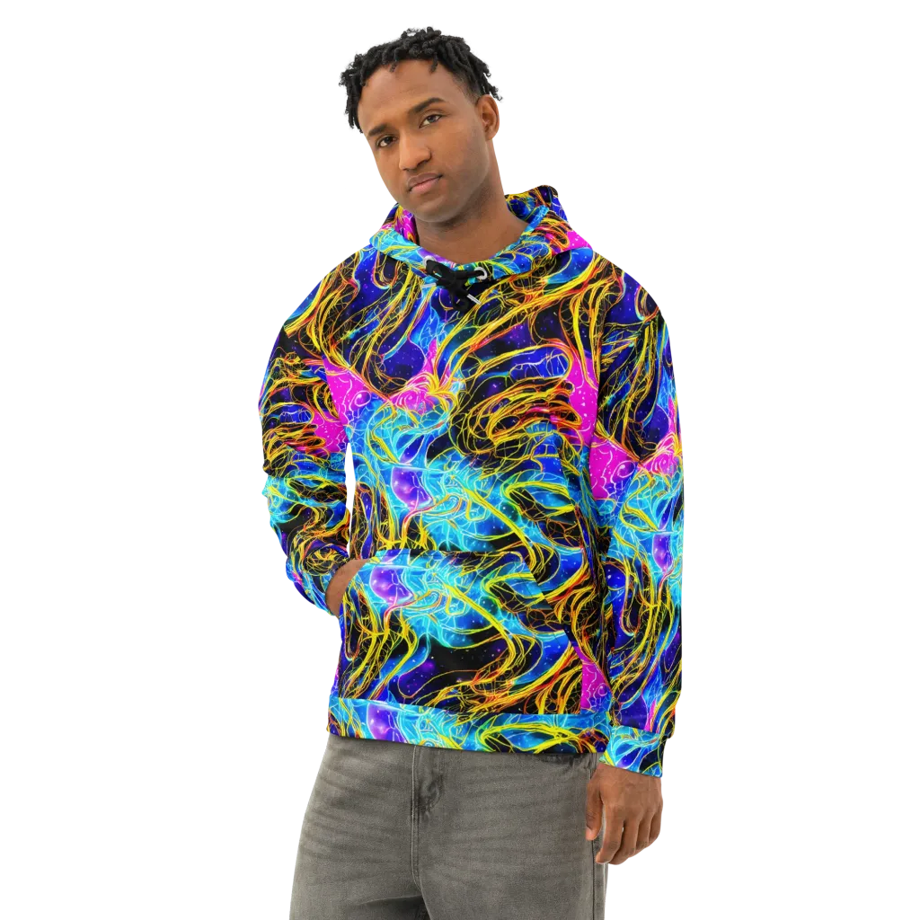 Galaxy Flux on Cotton Hoodie — Left Front