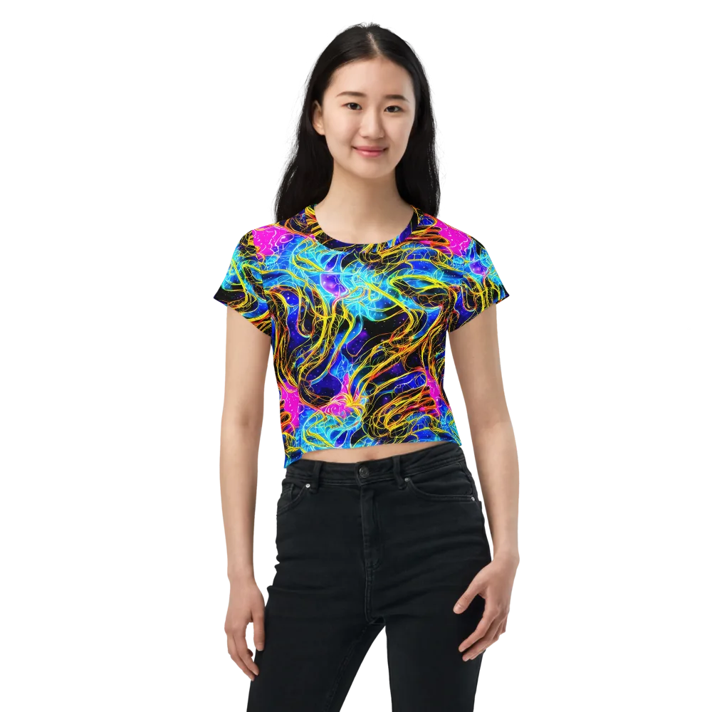Galaxy Flux on Crop Tee — Front