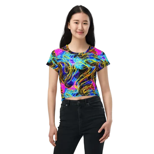 Galaxy Flux on a Crop Tee