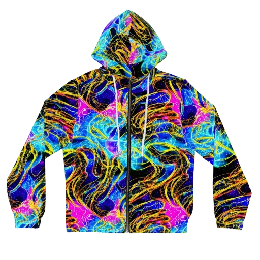 Galaxy Flux on a Women's Full-Zip Hoodie