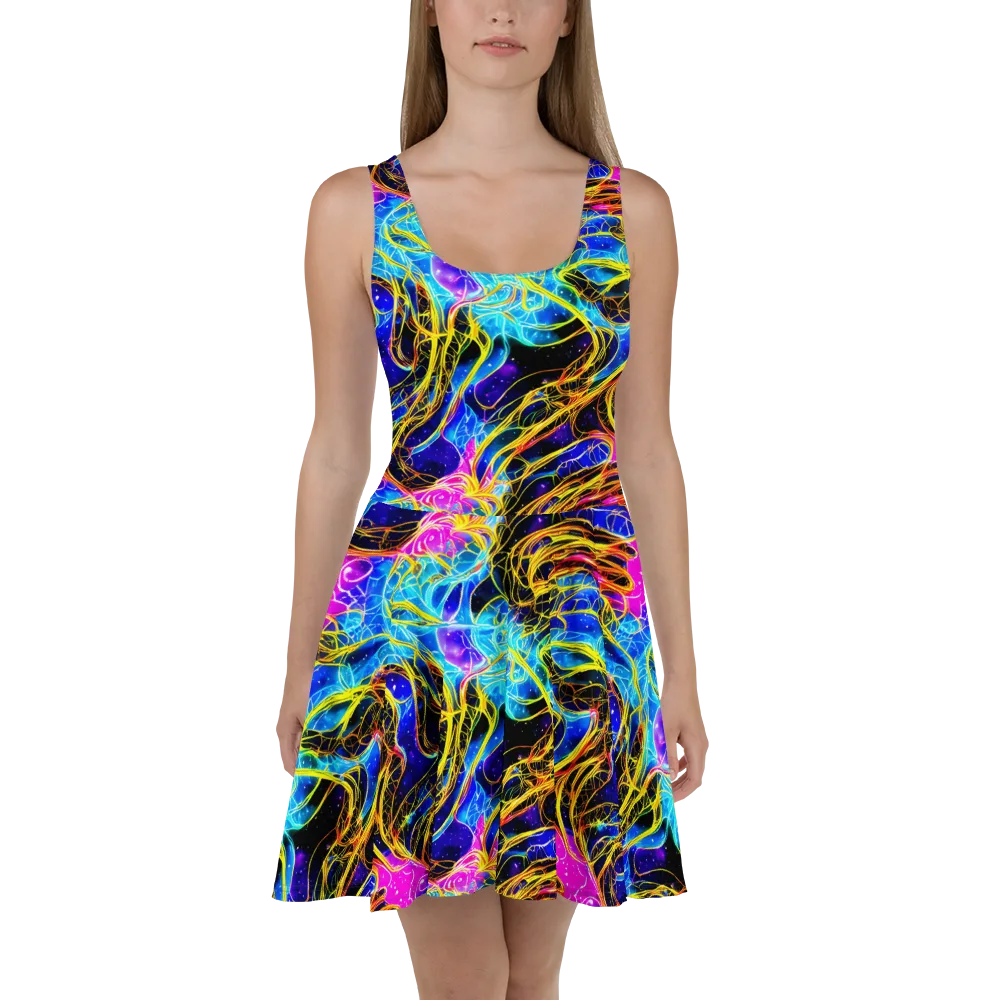 Galaxy Flux on Skater Dress — Front
