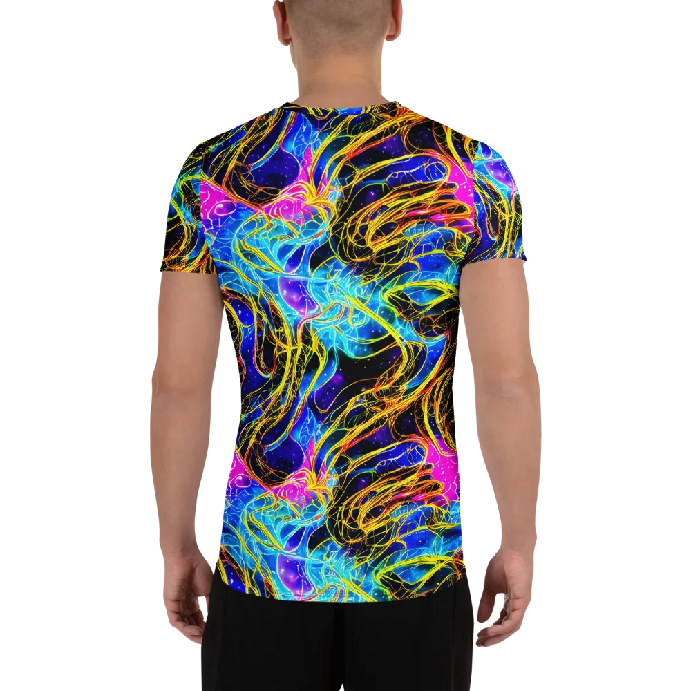 Galaxy Flux on Men's Athletic T-Shirt — Back
