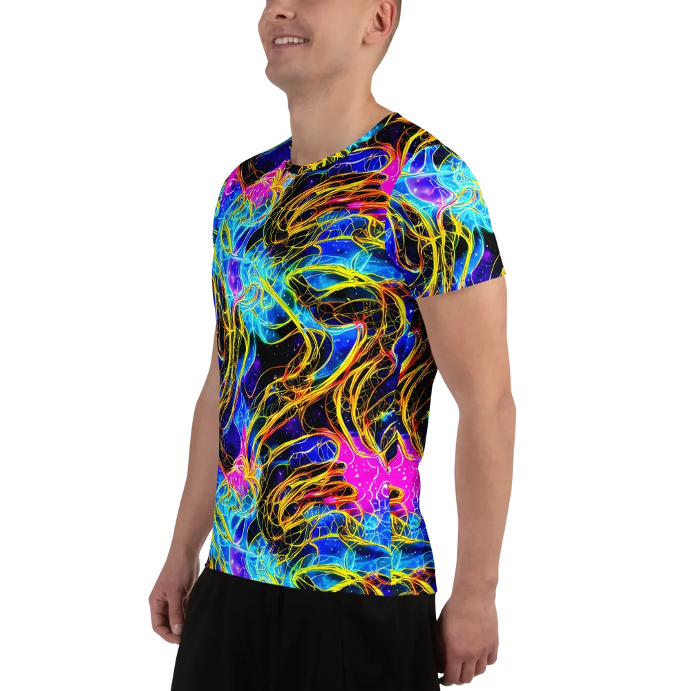 Galaxy Flux on Men's Athletic T-Shirt — Left