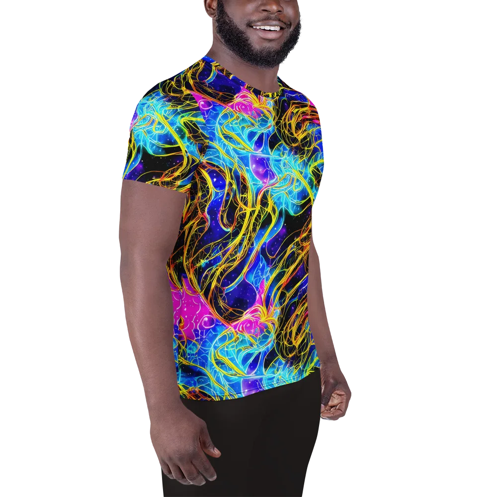 Galaxy Flux on Men's Athletic T-Shirt — Right