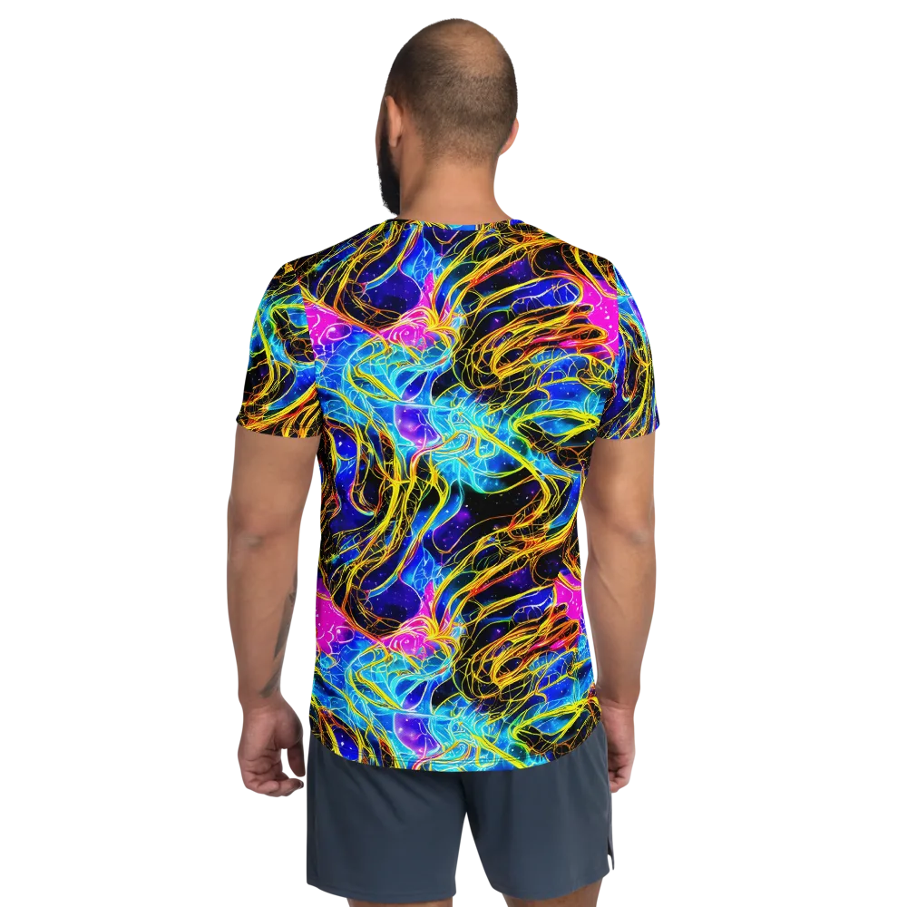 Galaxy Flux on Men's Athletic T-Shirt — Back