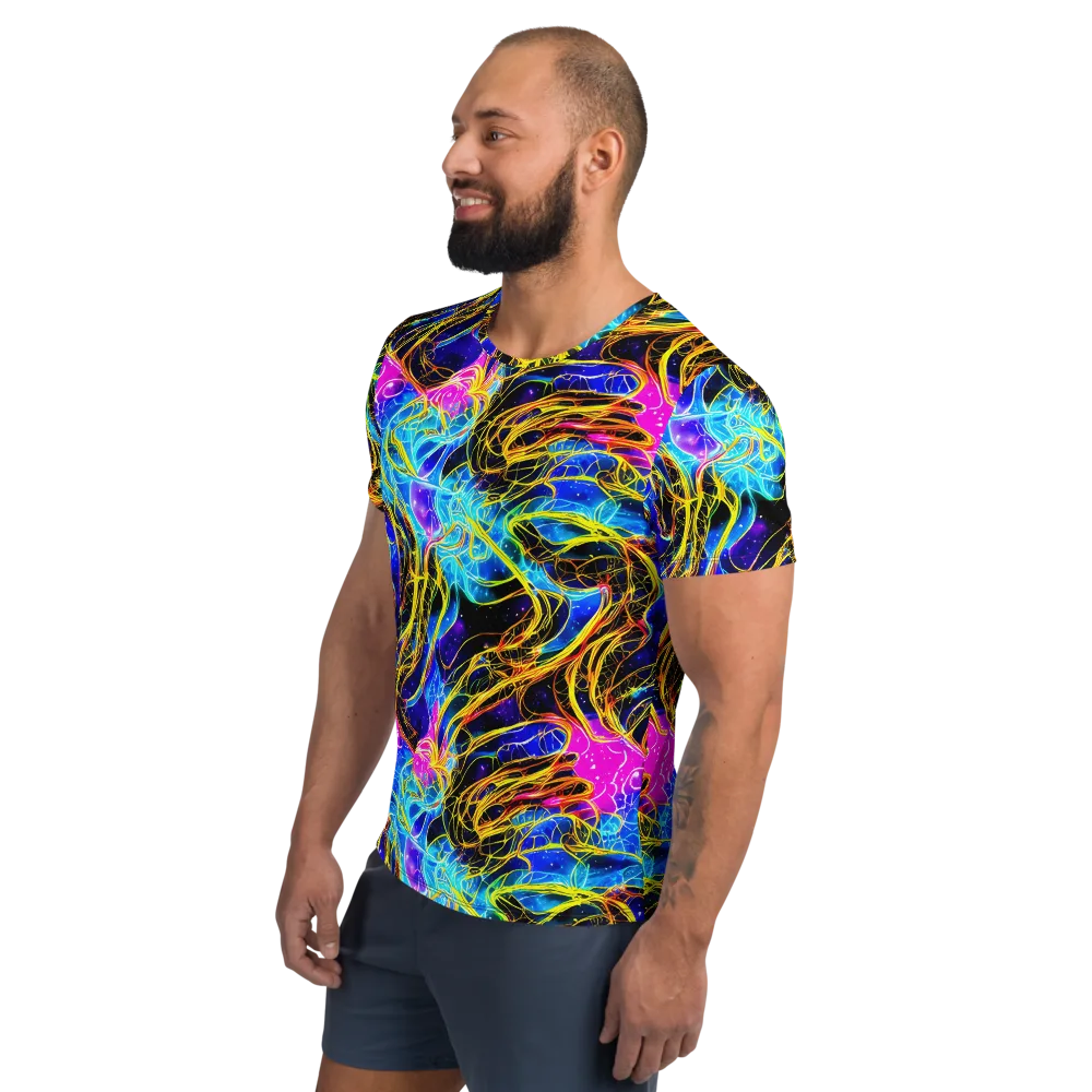 Galaxy Flux on Men's Athletic T-Shirt — Left