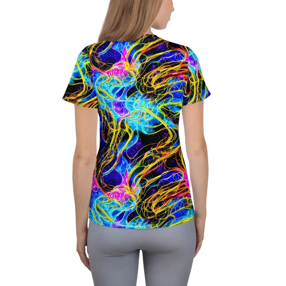 Galaxy Flux on Women's Athletic T-Shirt — Back