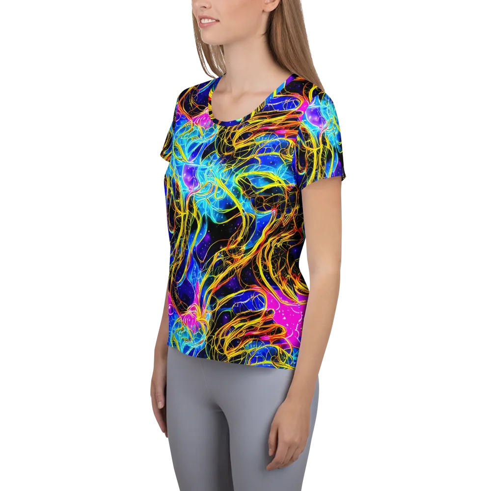 Galaxy Flux on Women's Athletic T-Shirt — Left