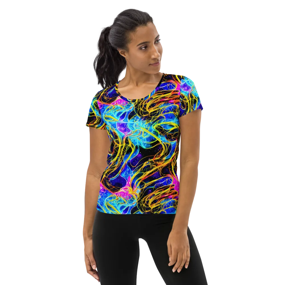 Galaxy Flux on Women's Athletic T-Shirt — Front