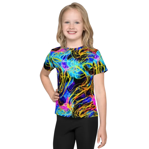 Galaxy Flux on a Kids Crew Neck T-Shirt