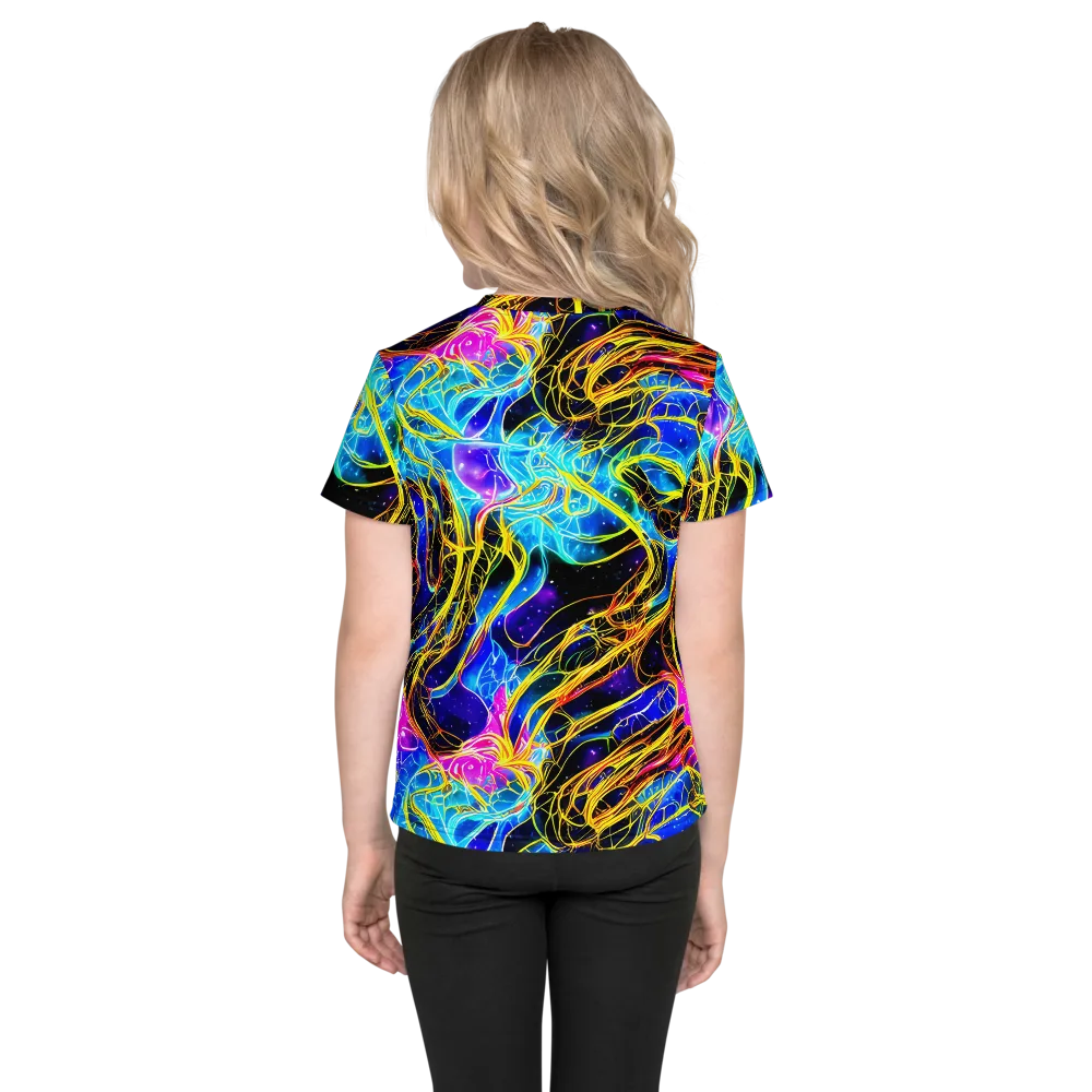 Galaxy Flux on Kids Crew Neck T-Shirt — Back