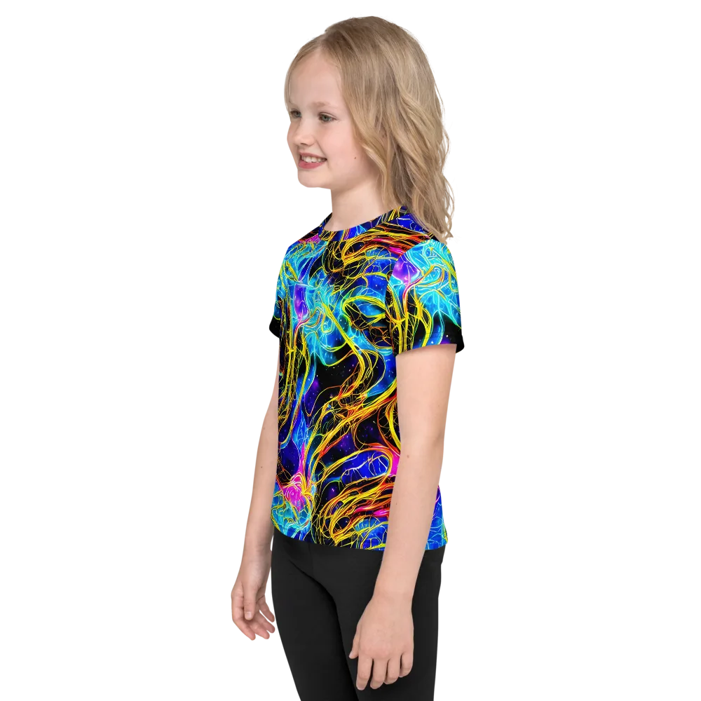 Galaxy Flux on Kids Crew Neck T-Shirt — Left