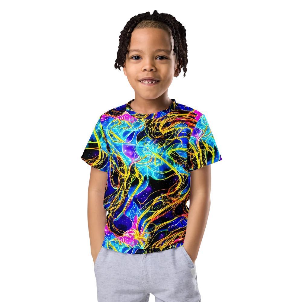Galaxy Flux on Kids Crew Neck T-Shirt — Front