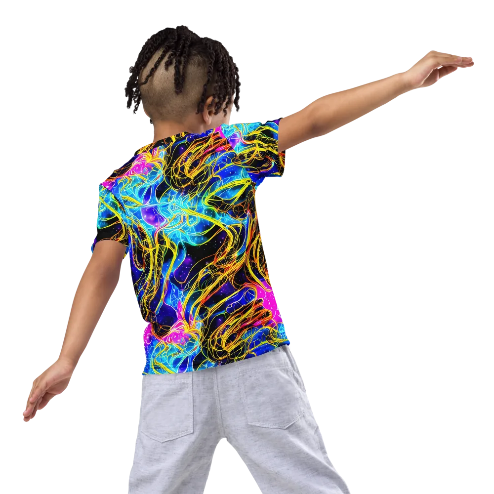 Galaxy Flux on Kids Crew Neck T-Shirt — Back