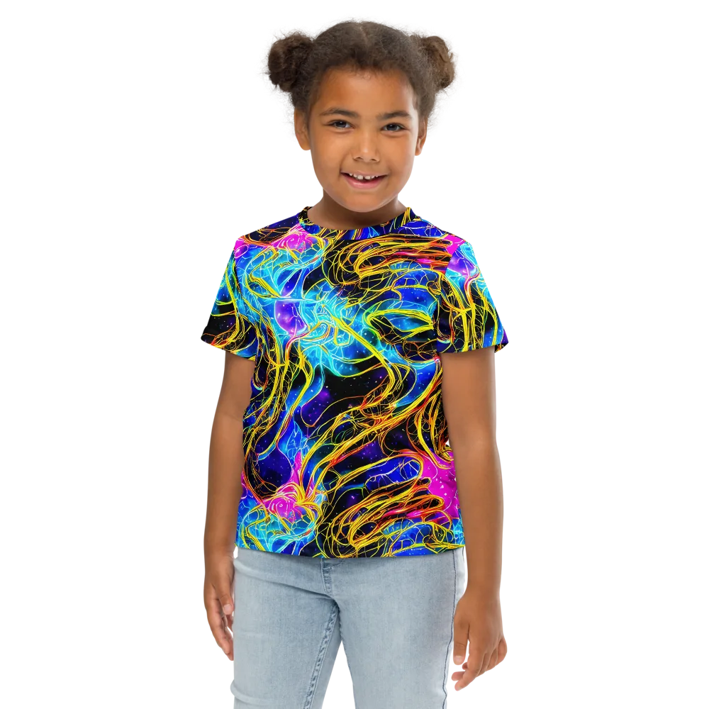 Galaxy Flux on Kids Crew Neck T-Shirt — Front