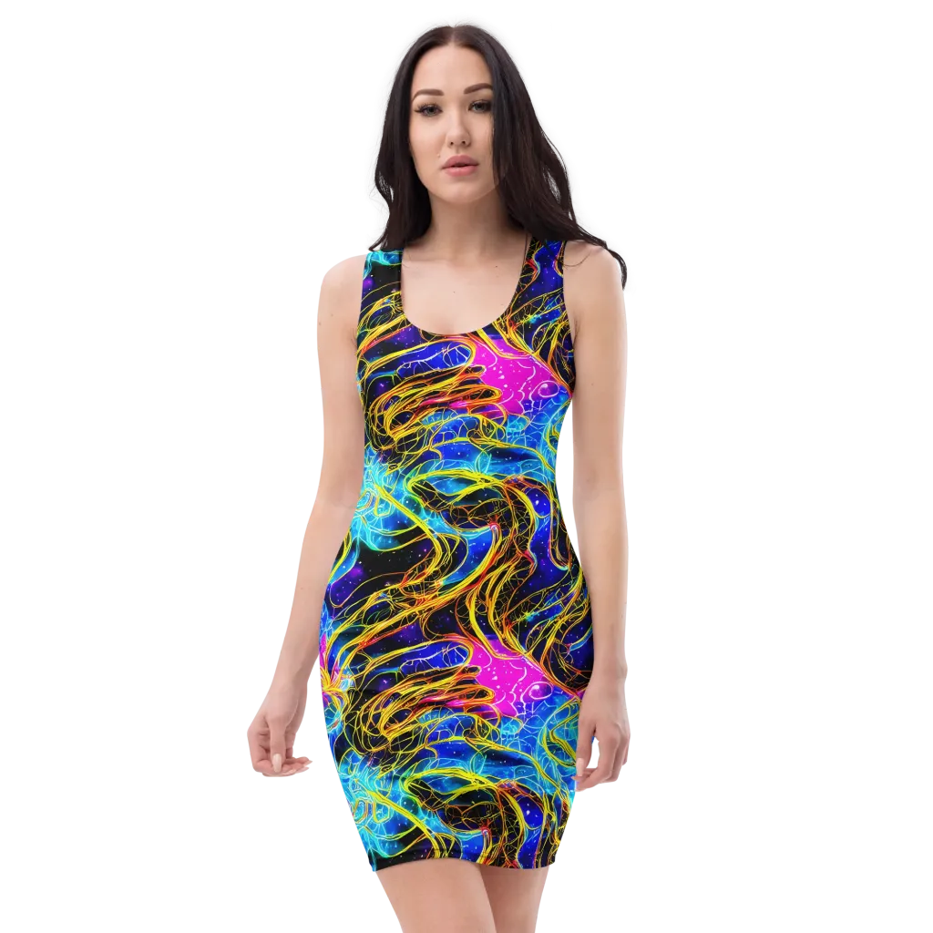 Galaxy Flux on Bodycon Dress — Front