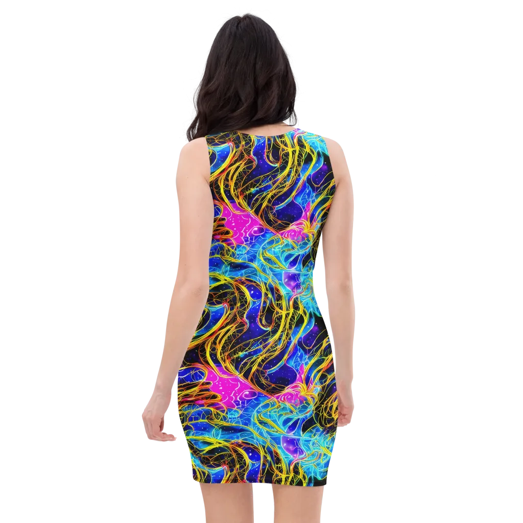 Galaxy Flux on Bodycon Dress — Back