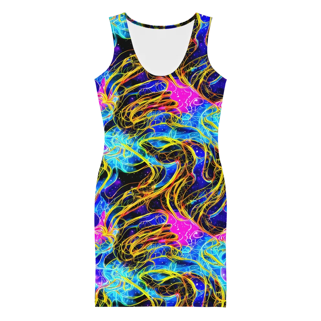 Galaxy Flux on Bodycon Dress — Front
