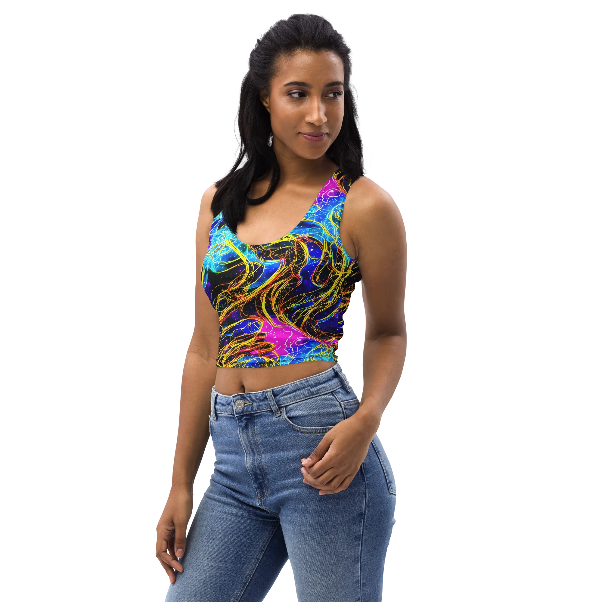 Galaxy Flux on Crop Top — Left Front