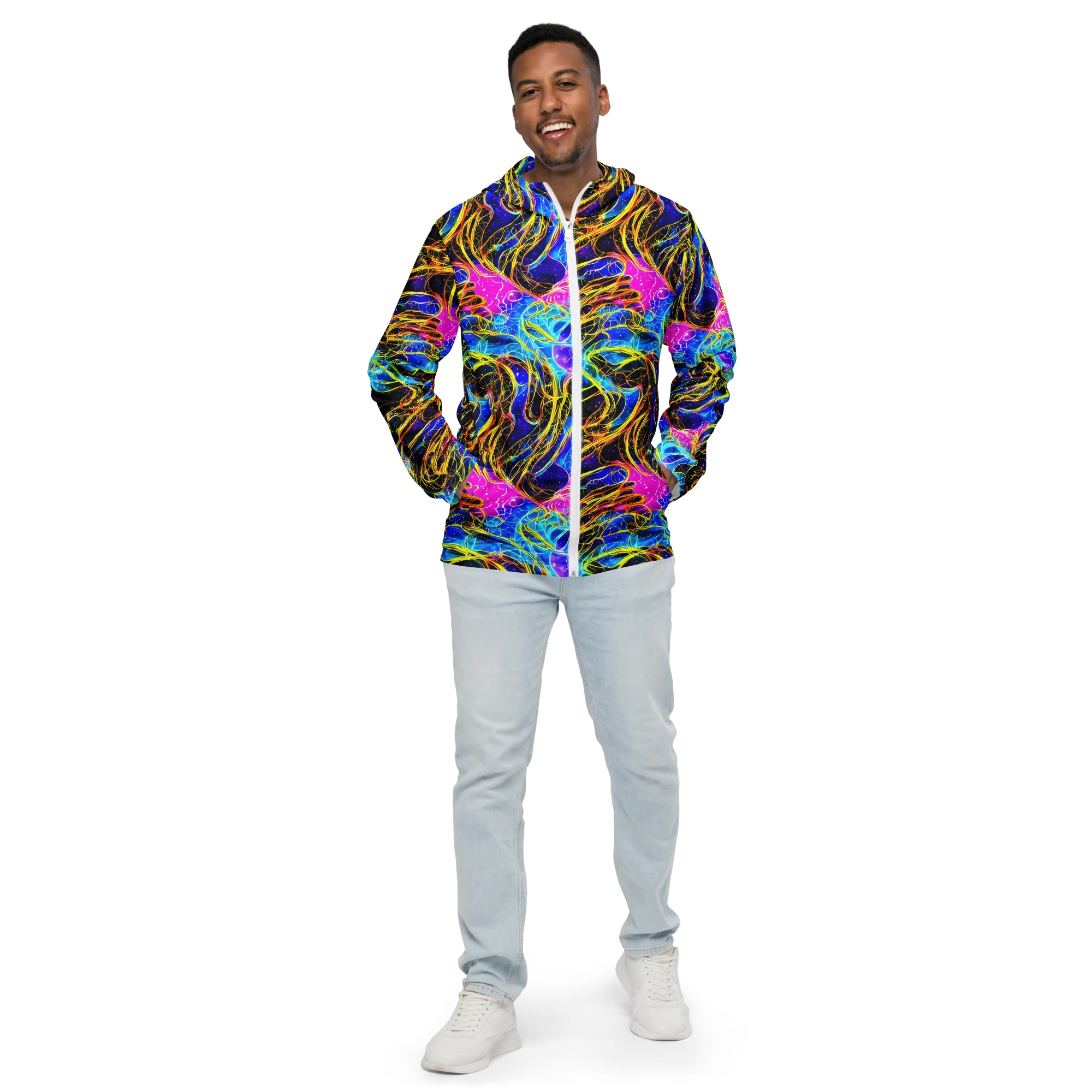 Galaxy Flux on Men's Windbreaker — Front