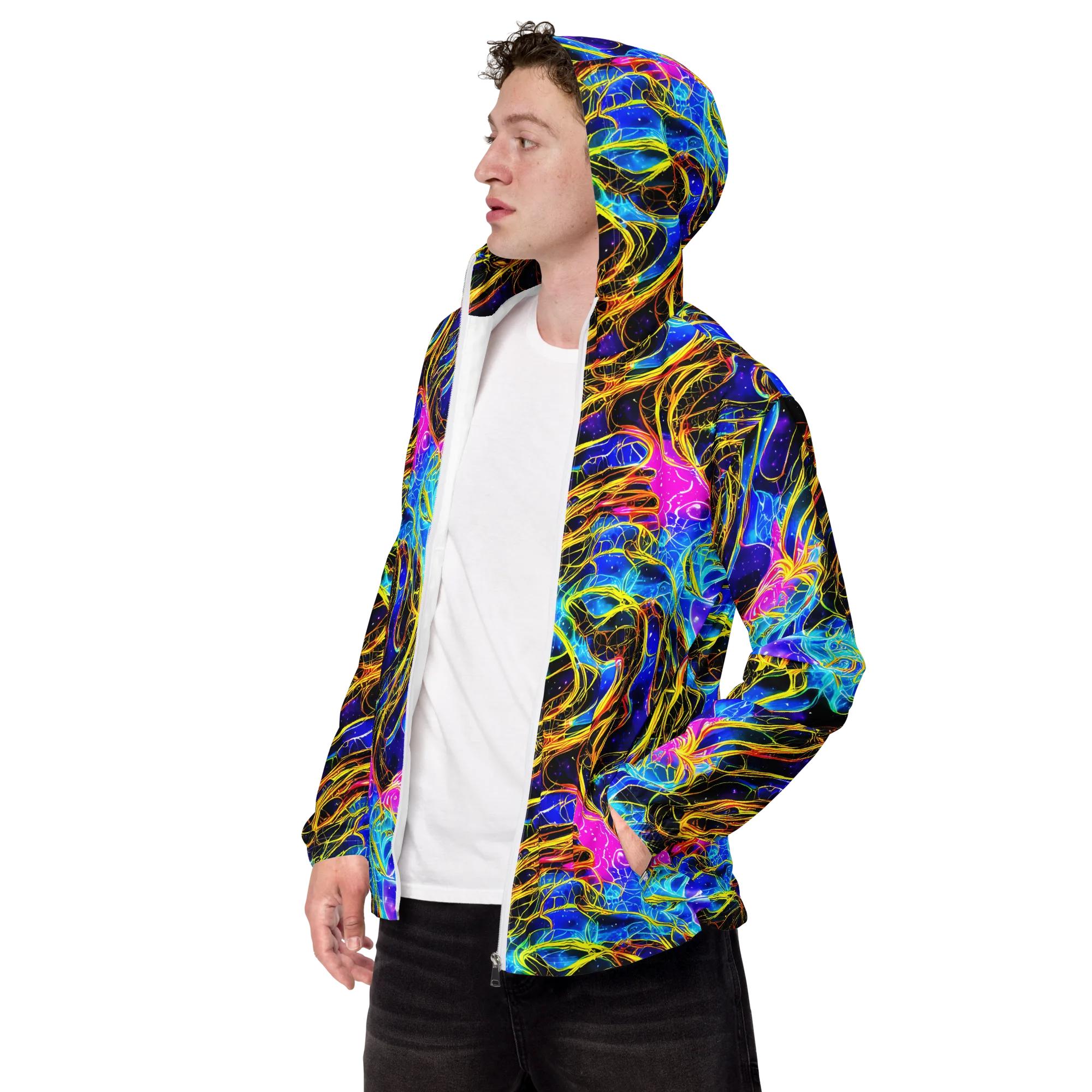 Galaxy Flux on Men's Windbreaker — Left Front