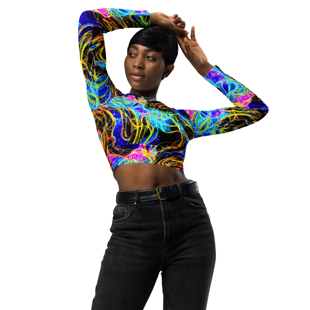 Galaxy Flux on Long Sleeve Crop Top — Front