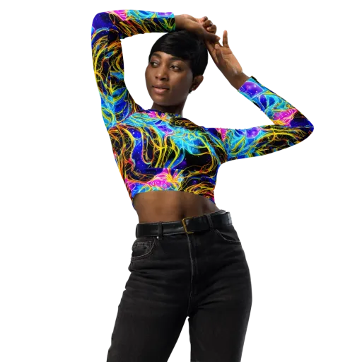 Galaxy Flux on a Long Sleeve Crop Top