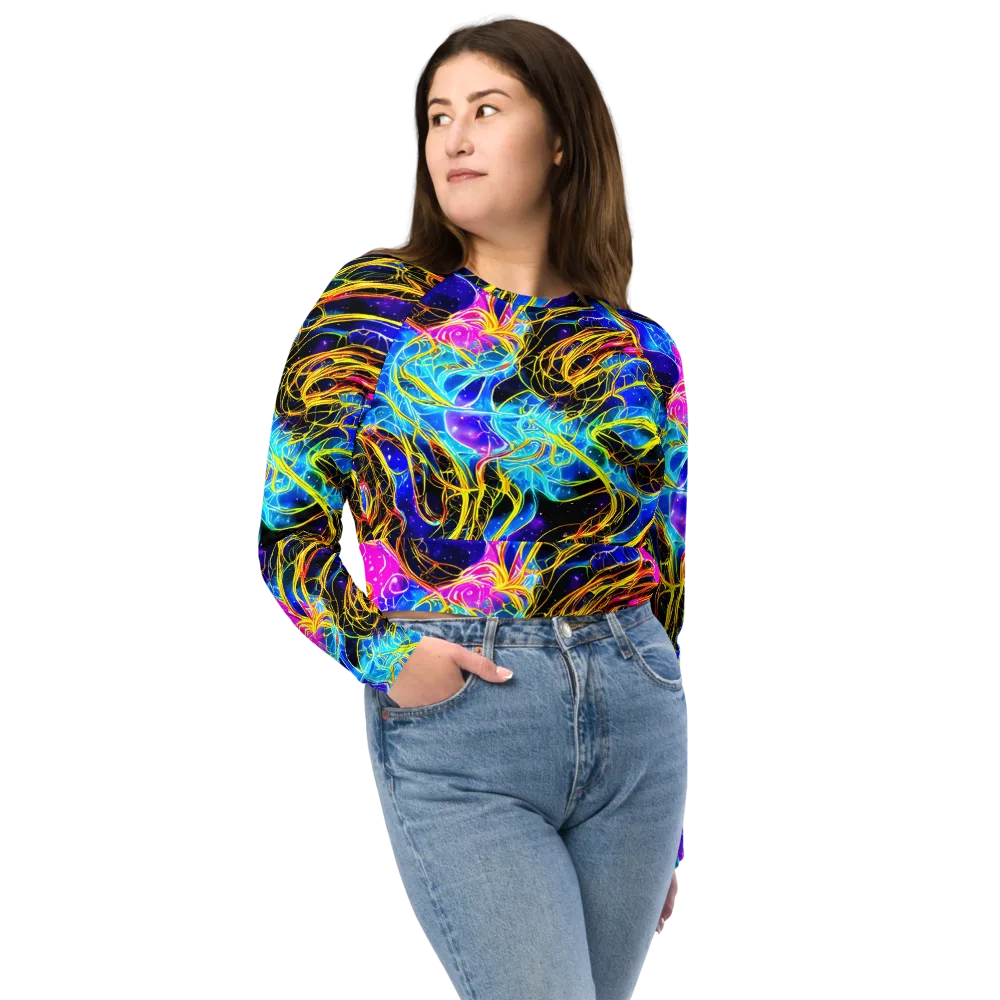 Galaxy Flux on Long Sleeve Crop Top — Front