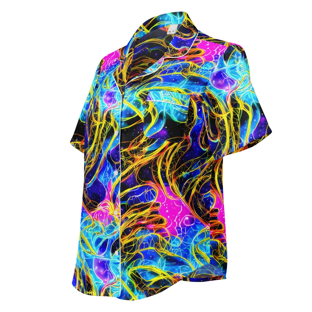 Galaxy Flux on Women's Short Sleeve Pajama Top — Left Front