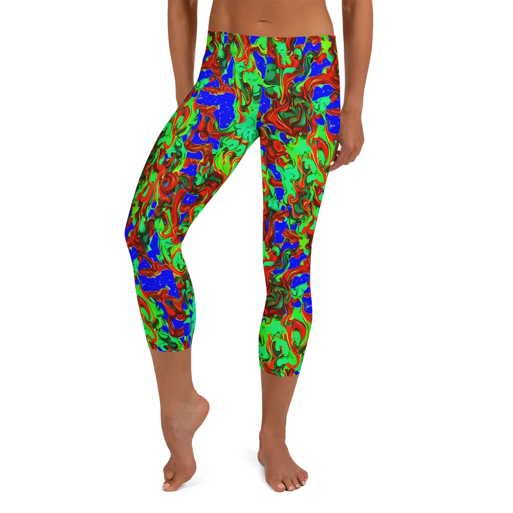 Ember Aquarium on Capri Leggings — Front