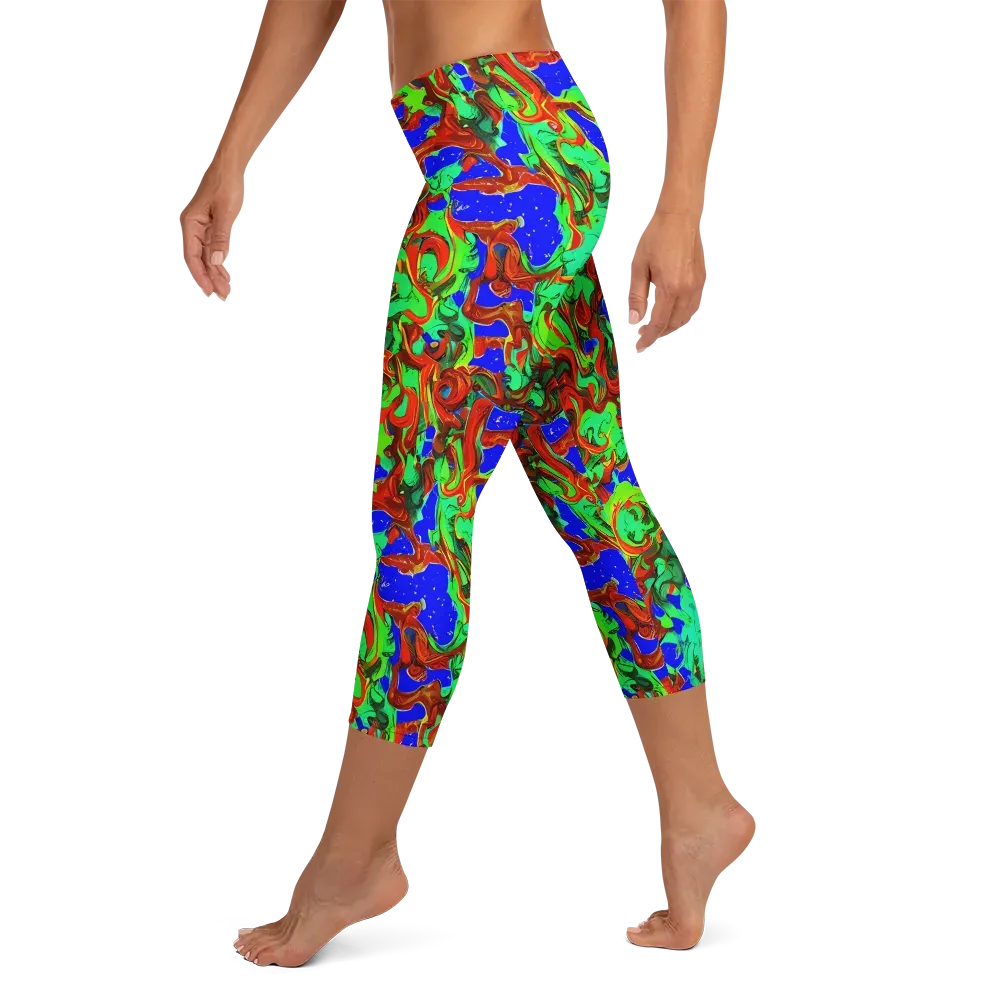 Ember Aquarium on Capri Leggings — Left