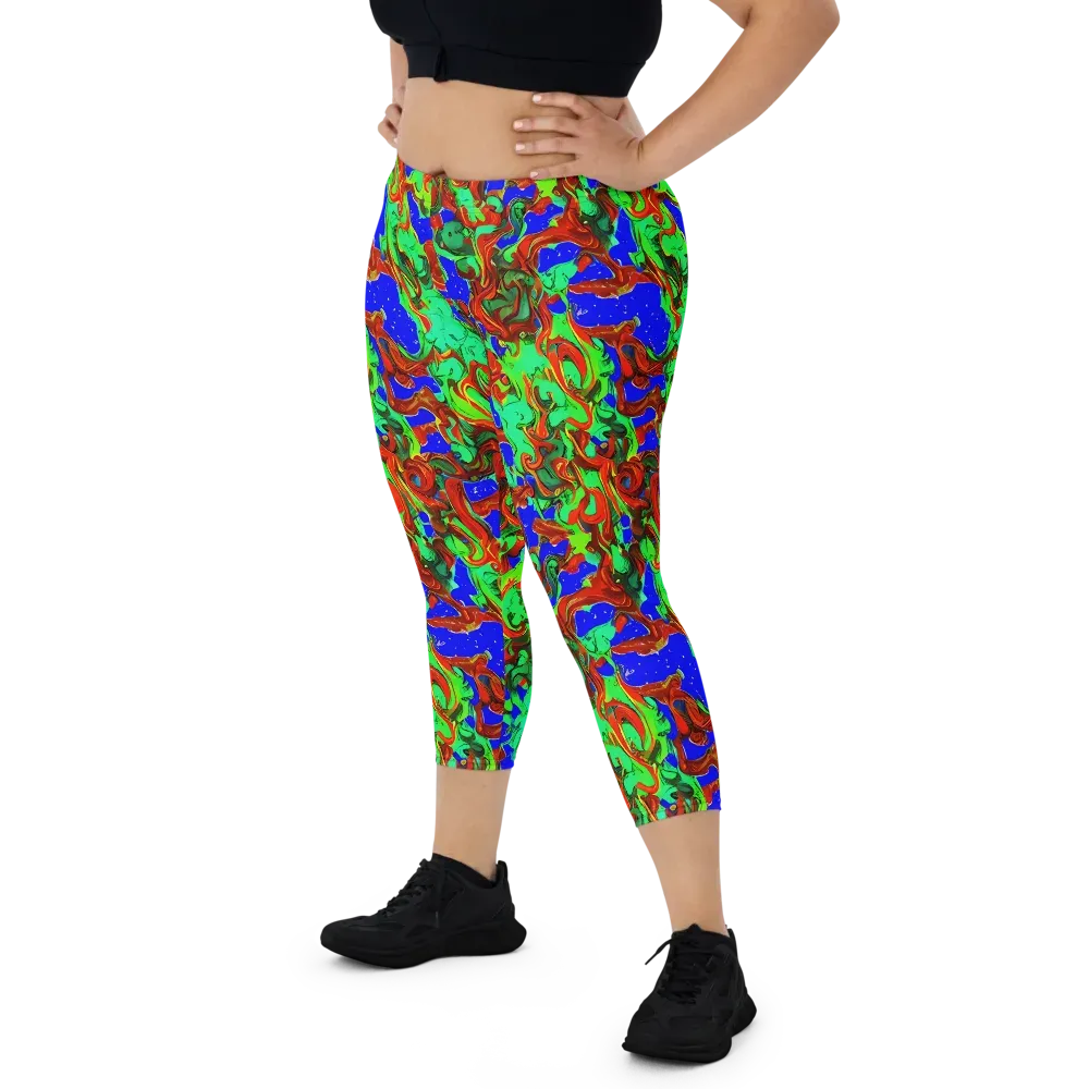 Ember Aquarium on Capri Leggings — Front