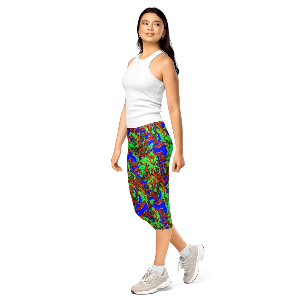 Ember Aquarium on Capri Leggings — Left Front